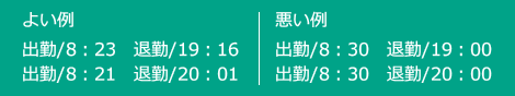 出勤時間と退勤時間を手帳に記録